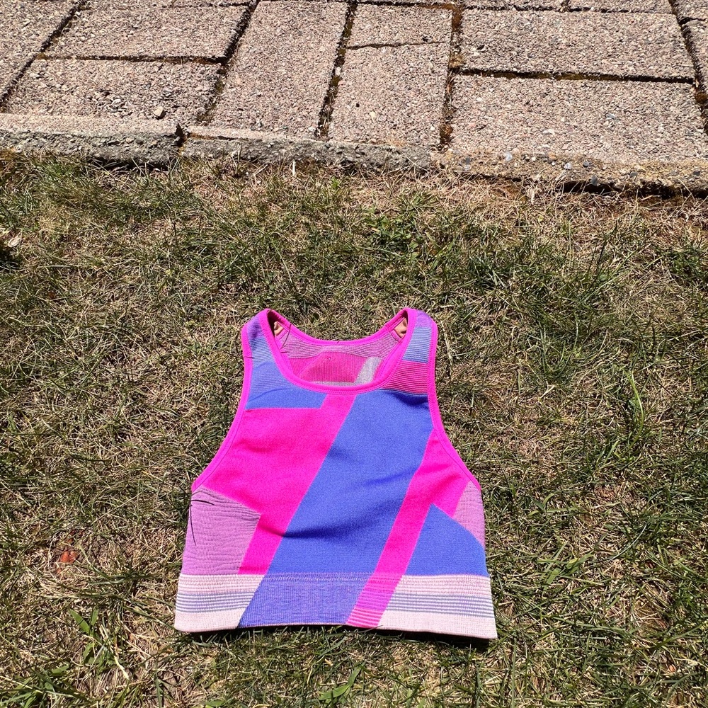Nike Pink and Blue Athletic Tank Top Racerback and matching leggings